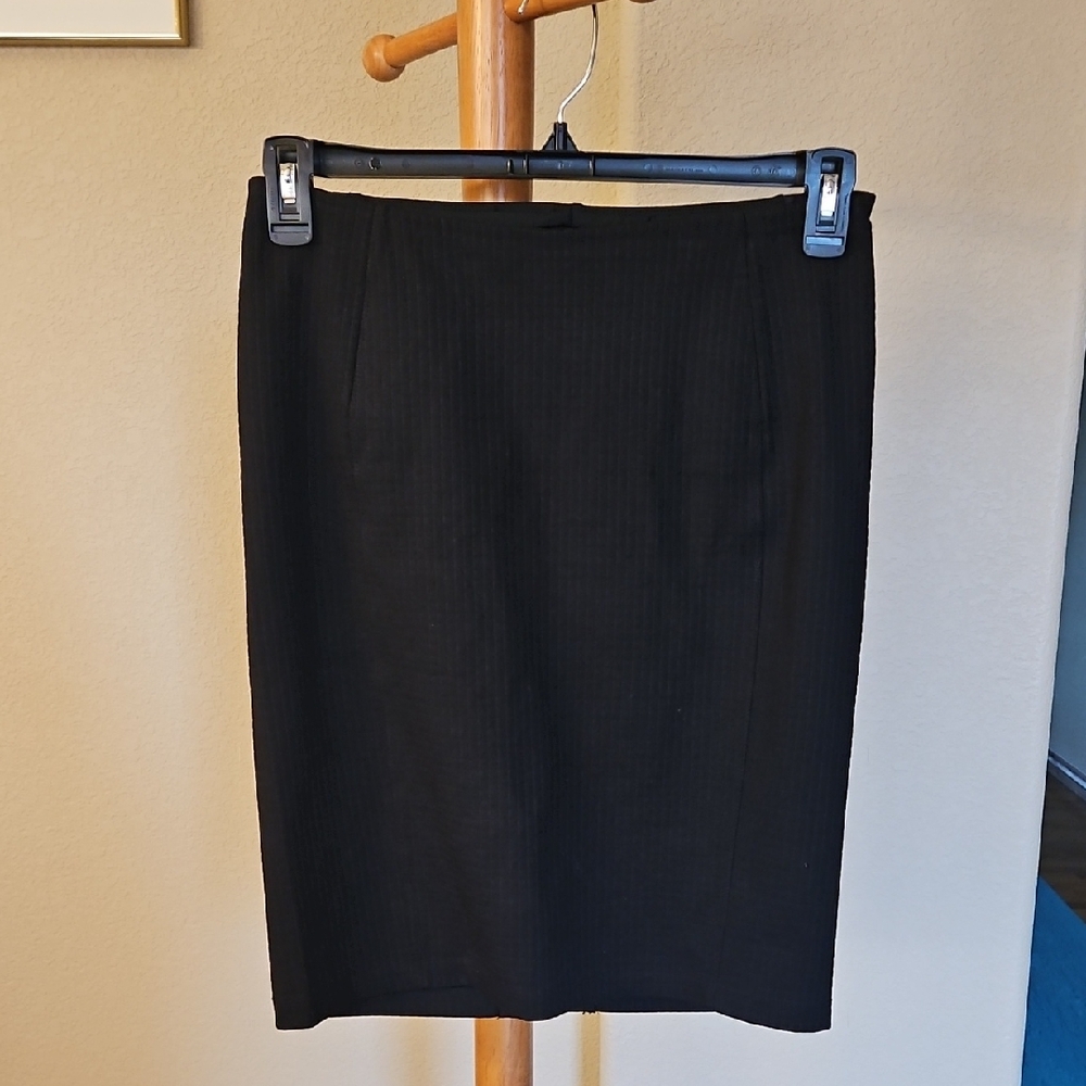 Liverpool Black Ribbed Pencil Skirt